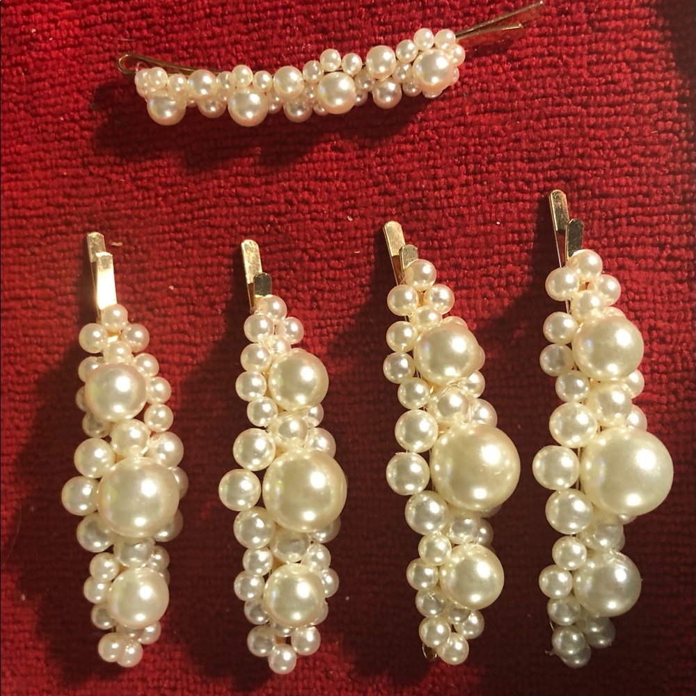 Pearl encrusted Hair Pins/Barrettes